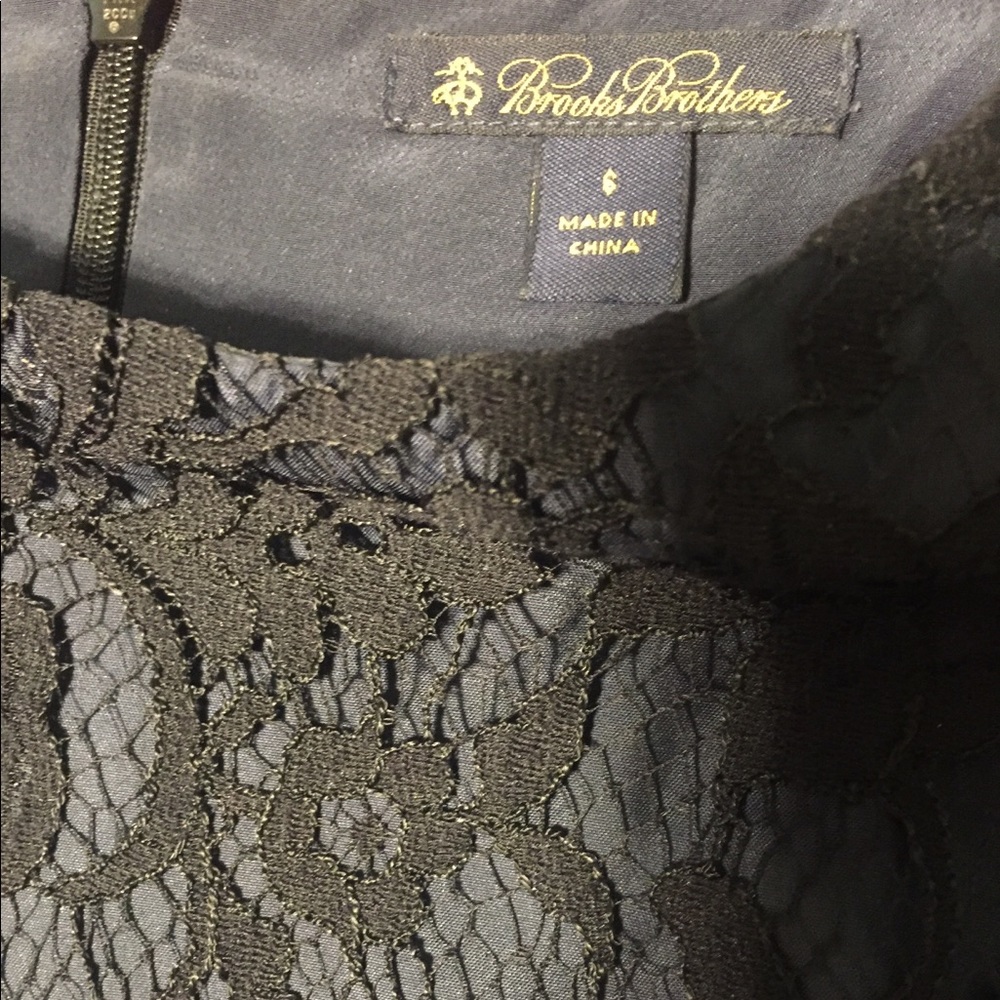 Brooks Brothers navy and black lace dress